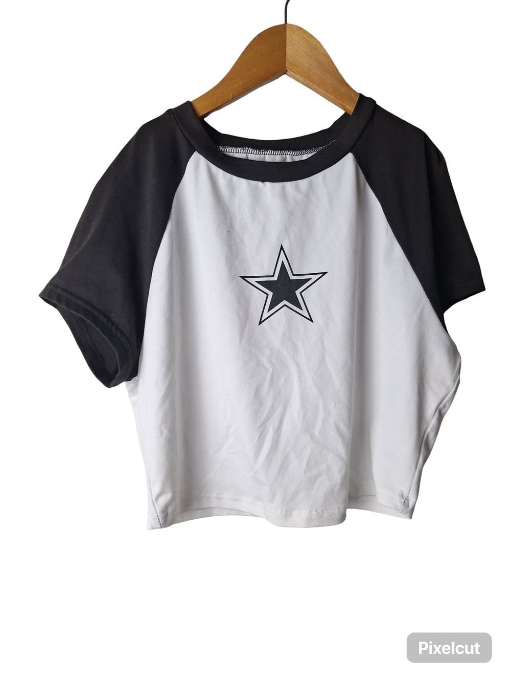 Kids Black & White Star Raglan Tee - Unbranded